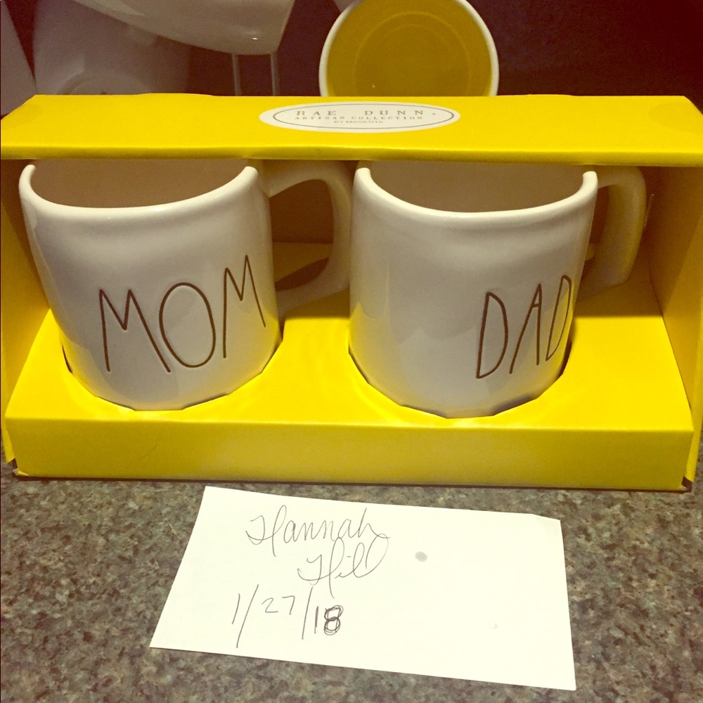 Rae Dunn Mom and Dad mugs